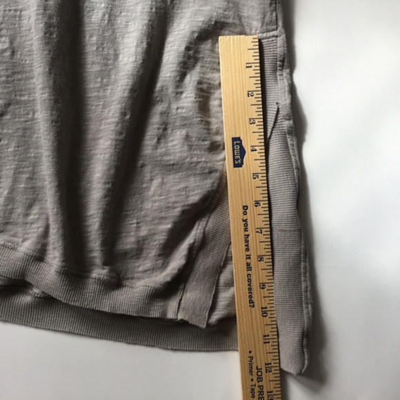 Asymmetrical Side Slit Tunic Tee Shirt by Lush MED Gray - Picture 10 of 10